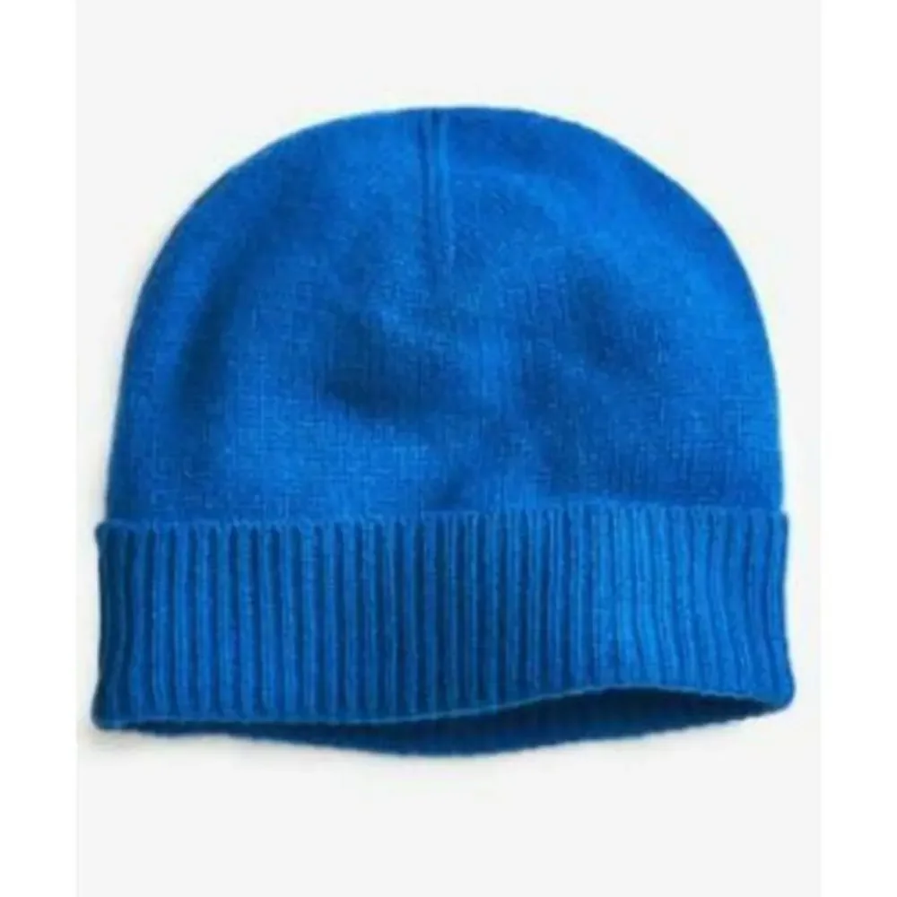 Charter Club Women's Blue 100% Cashmere Cuffed Beanie One Size
